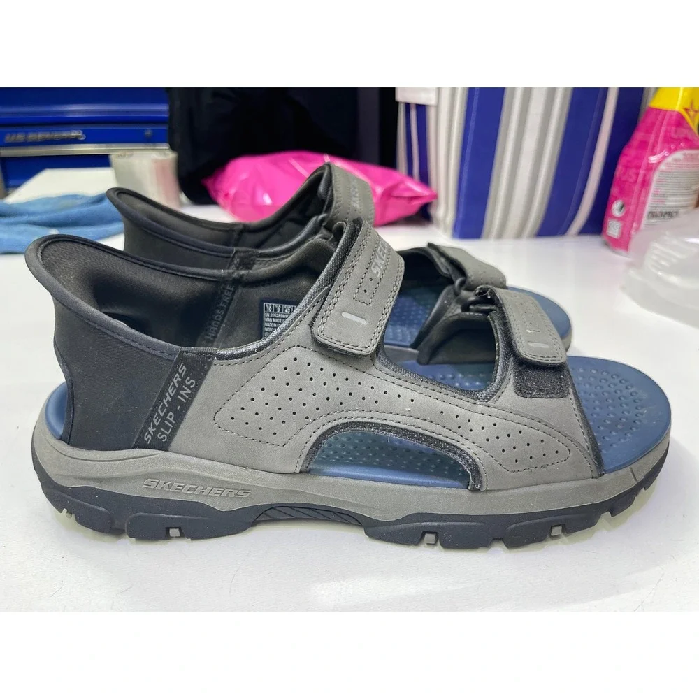 Skechers Hands Free Slip-ins Sandals Mens 10 Extra Wide Fit Charcoal 205289WW